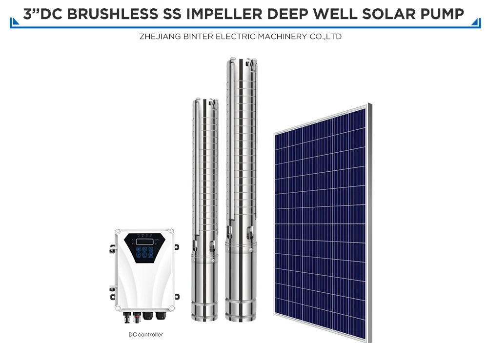 High Efficiency 48V 400W Submersible Deep Well Solar Water Pump for Irrigation